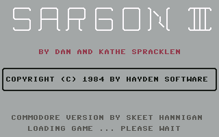 Sargon III screenshot 2 for Commodore 64
